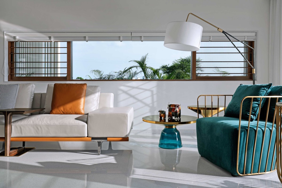 Living room of Dr. Nirav Bhalani’s Residence by Dipen Gada & Associates