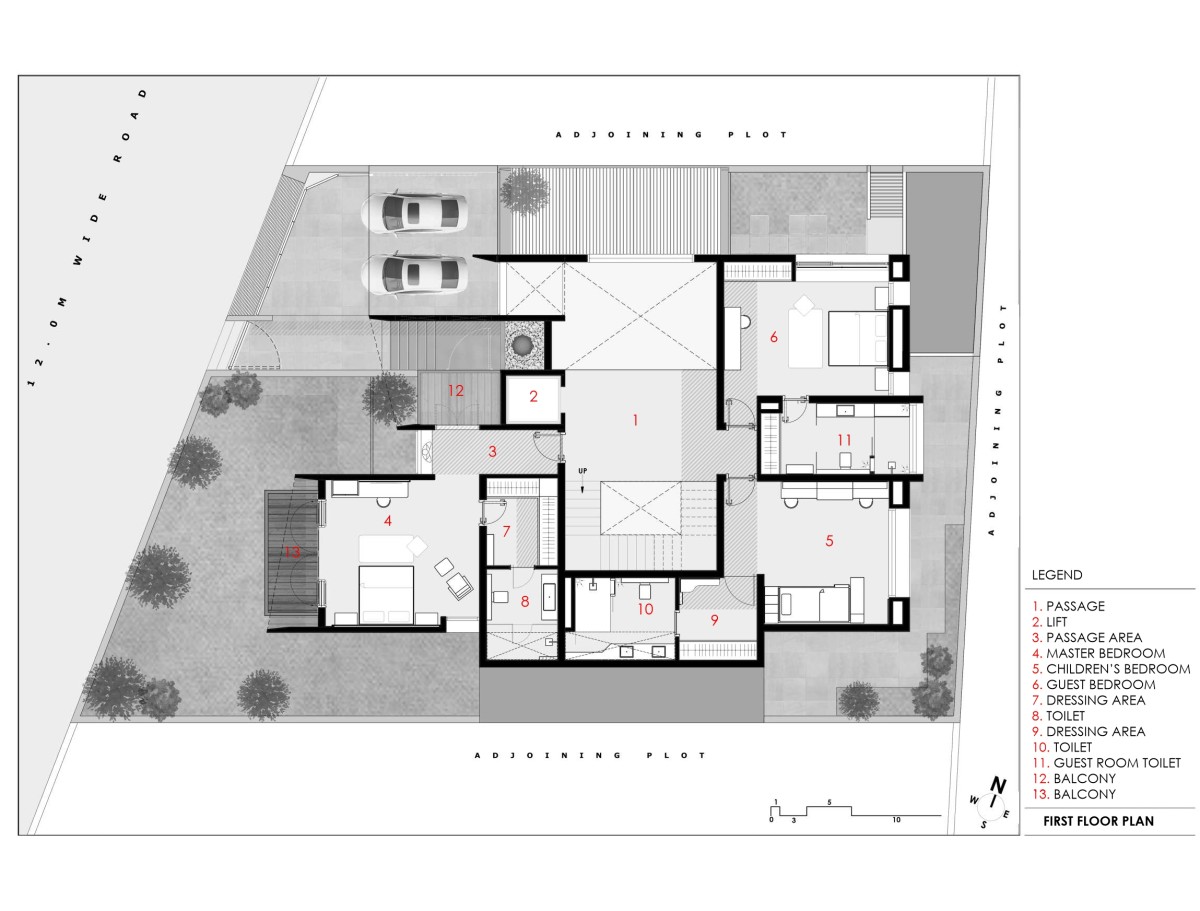 First Floor Plan of Dr. Nirav Bhalani’s Residence by Dipen Gada & Associates