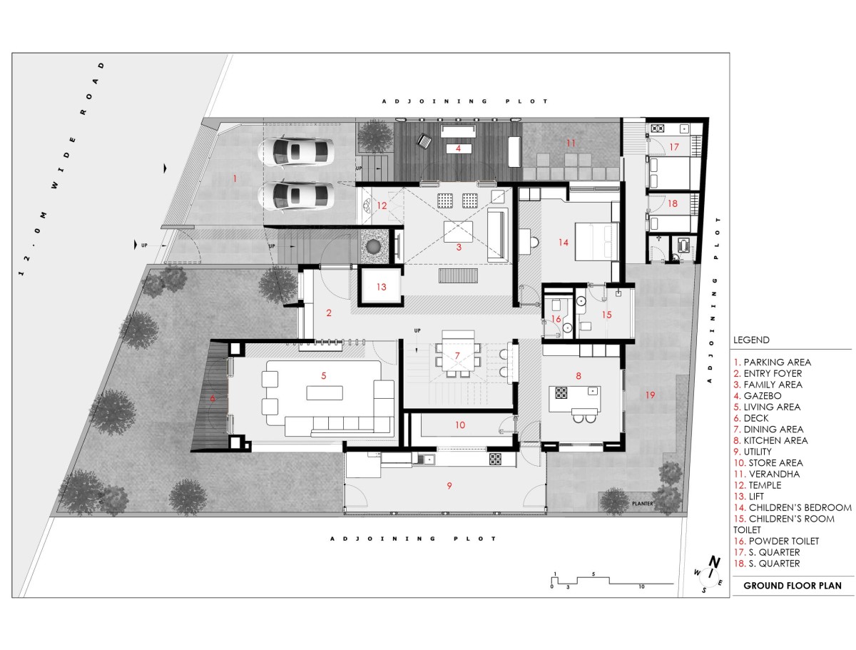 Ground Floor Plan of Dr. Nirav Bhalani’s Residence by Dipen Gada & Associates