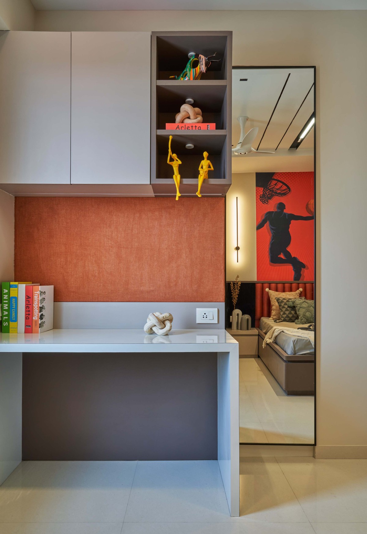 Study table at Children Bedroom of Reviving Spaces by DNT Architects
