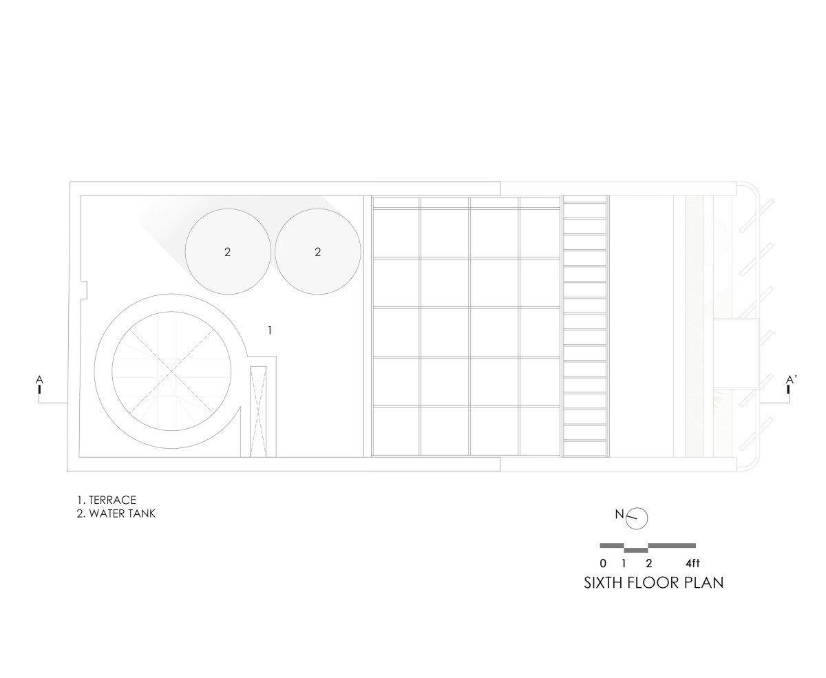 Upper Terrace Floor Plan of The Tiny House by Neogenesis+Studi0261