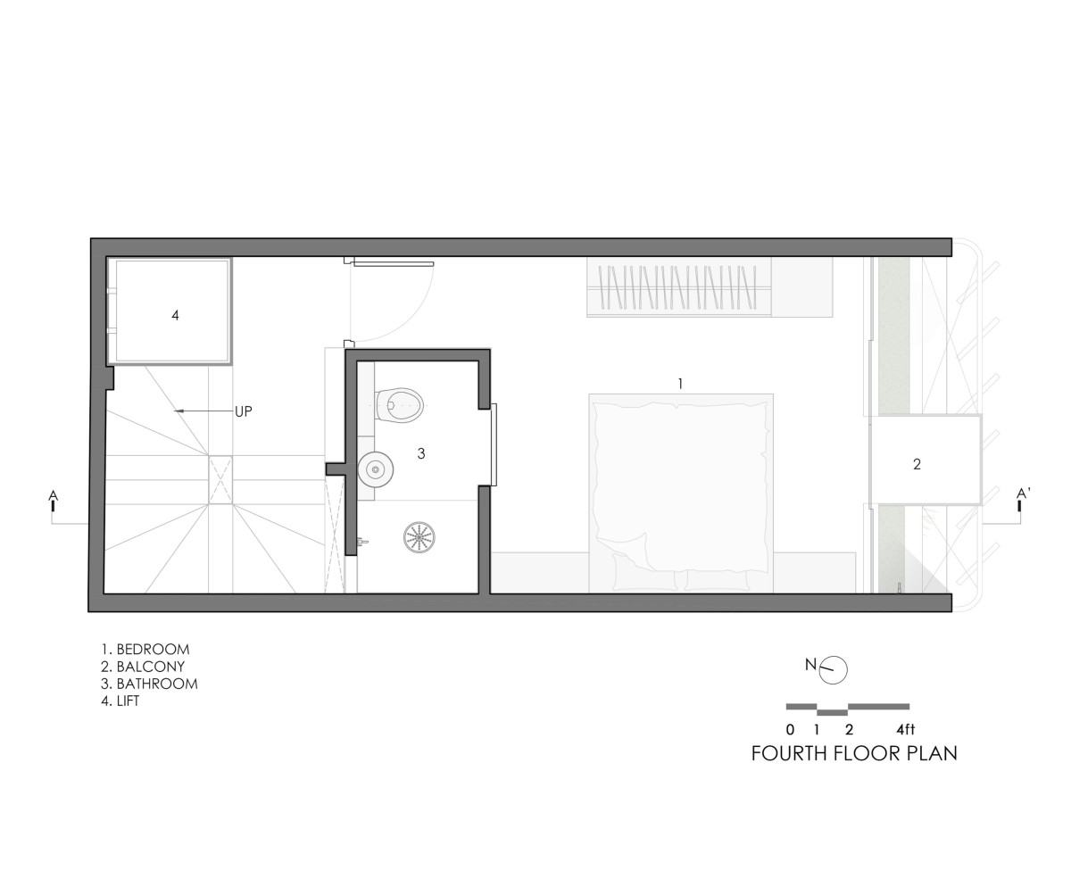 Fourth Floor Plan of The Tiny House by Neogenesis+Studi0261