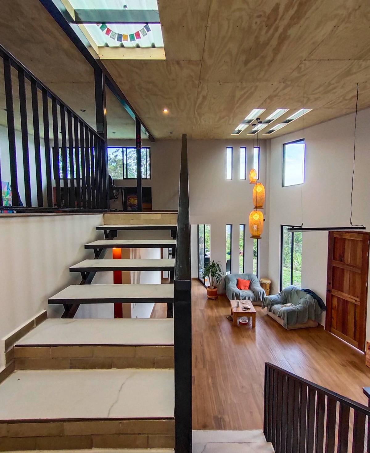 View from staircase of Casa Kambu by Equals To design lab