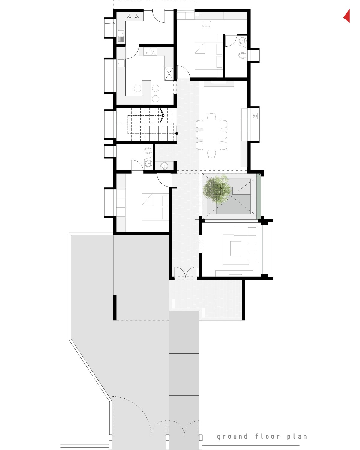 Ground floor plan of Amballoor Residence by N&RD