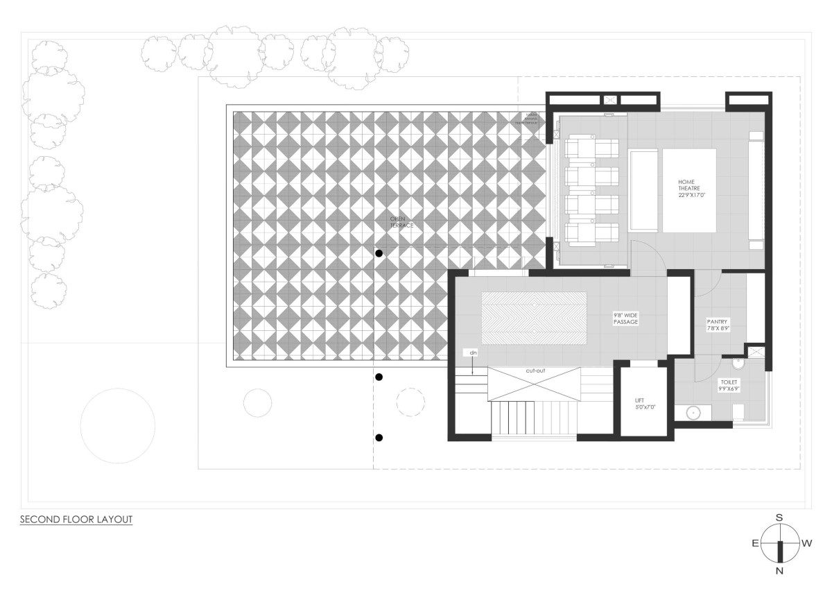 SECOND FLOOR LAYOUT of Royal Acre Residence by K.N. Associates