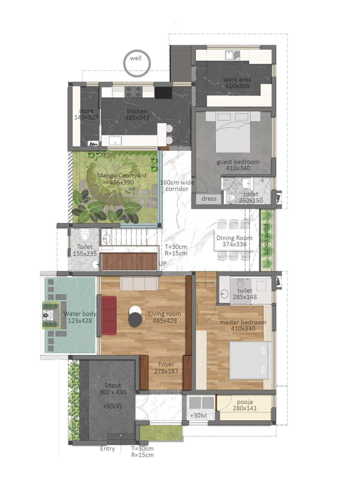 Ground floor plan of The Pravasi Home by Studio Vista Architects