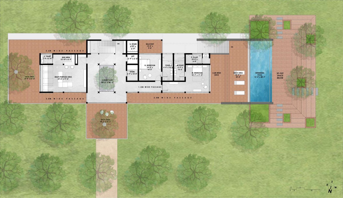 First Floor Plan of Nirmal Farmhouse by Dipen Gada & Associates