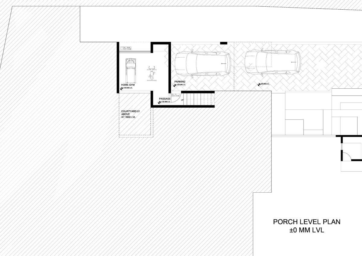 Porch level plan of Viswam Residence by N&RD