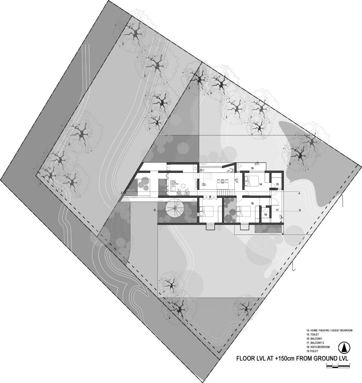 Level 2 plan of Bay Leaf House by Project 51 A (h)