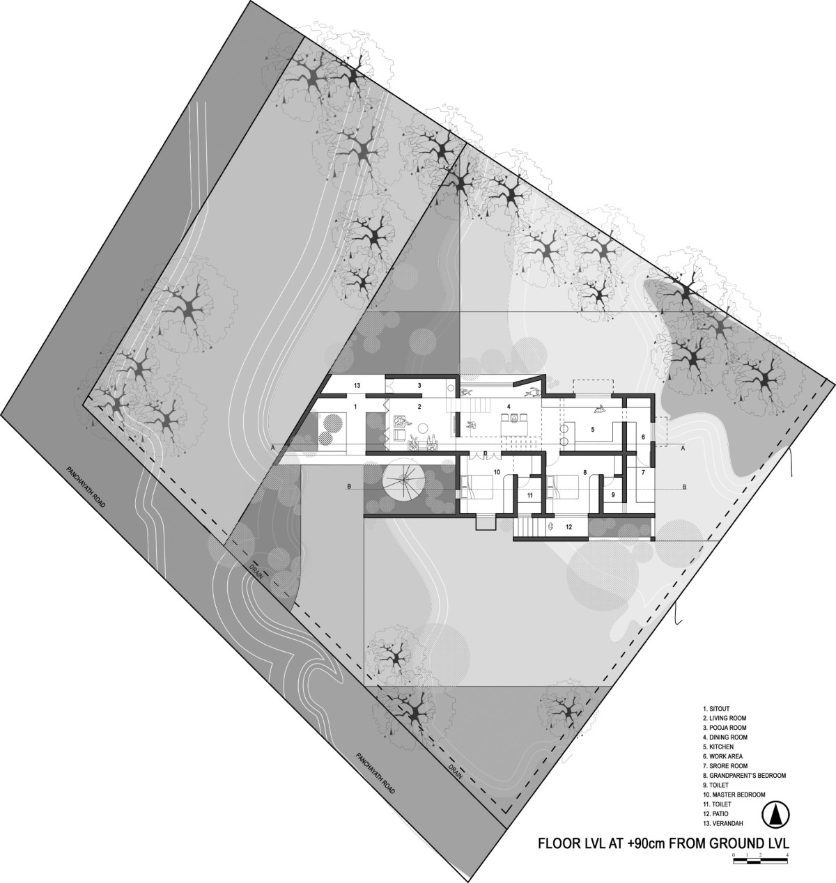 Level 1 plan of Bay Leaf House by Project 51 A (h)