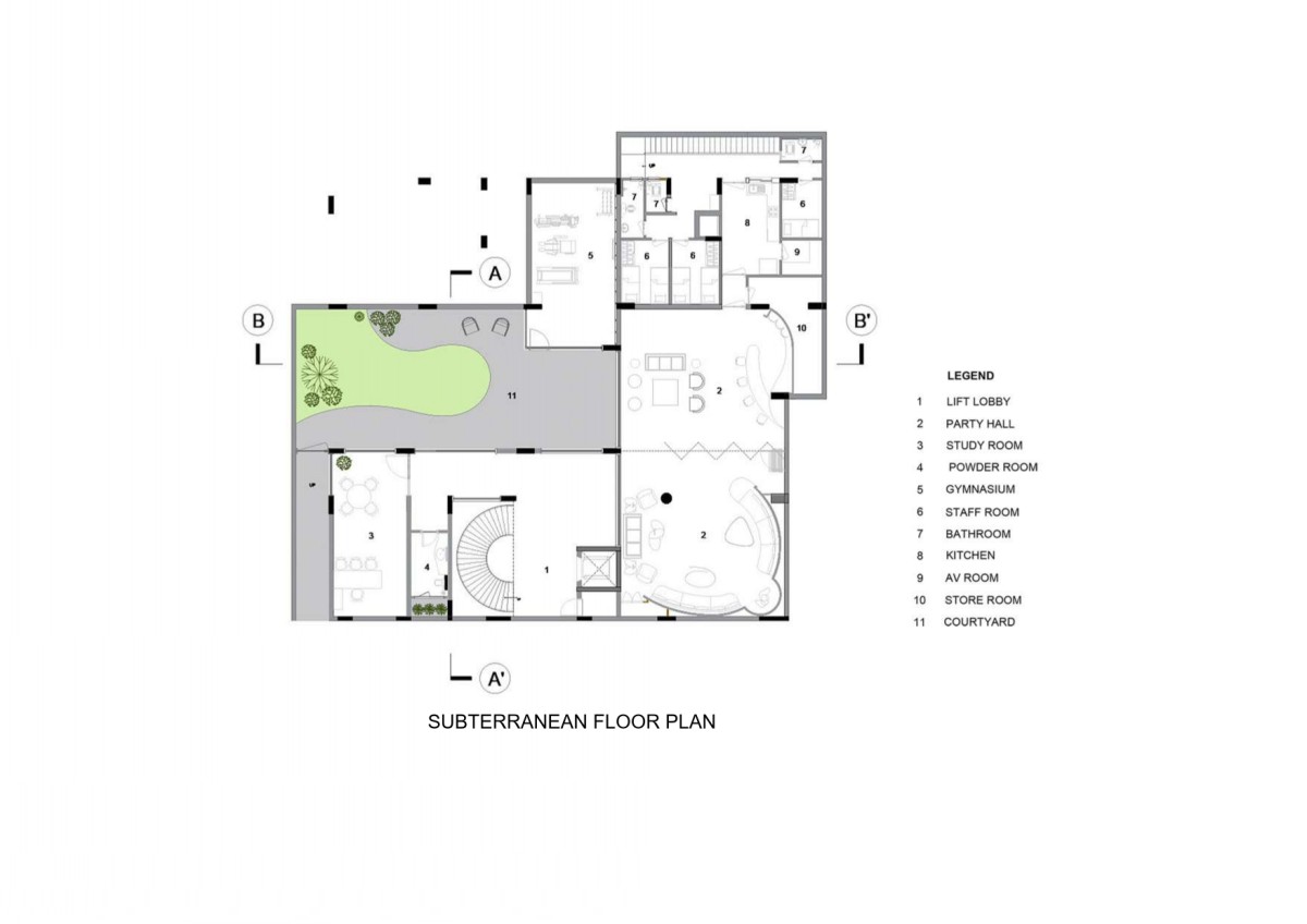 Subterranean Plan of Zen Spaces by Sanjay Puri Architects