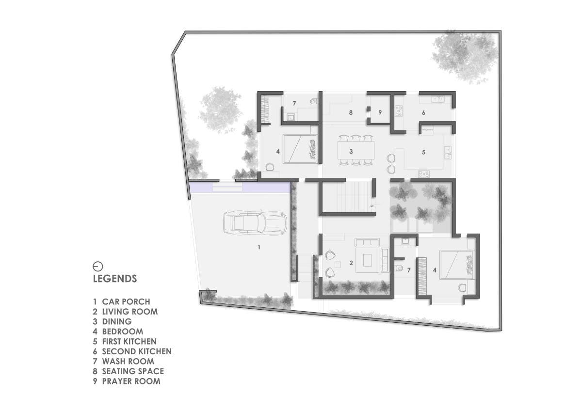 Ground floor plan of The Peachy Affair by Monsoon Projects