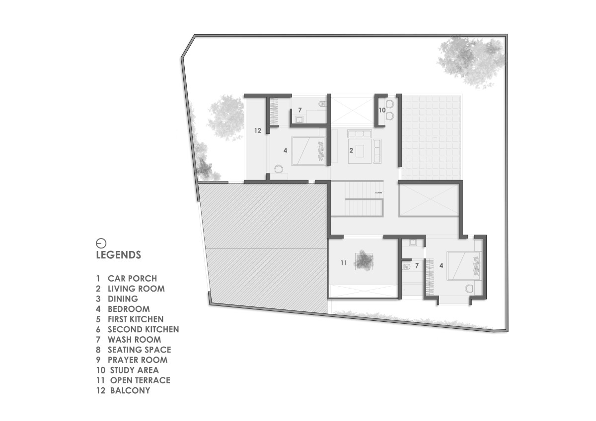 First floor plan of The Peachy Affair by Monsoon Projects