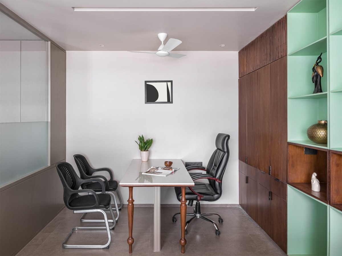 Interior view of Fluted Office by Dhanesh Gandhi Architects