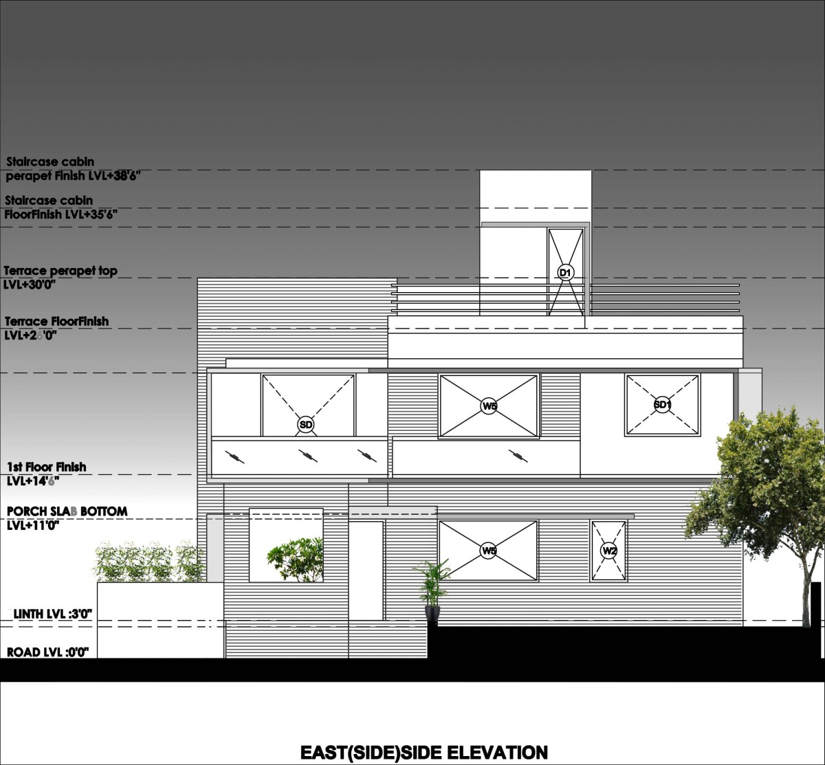 Side elevation of Nandalaya Residence by Mandala Design Consortia