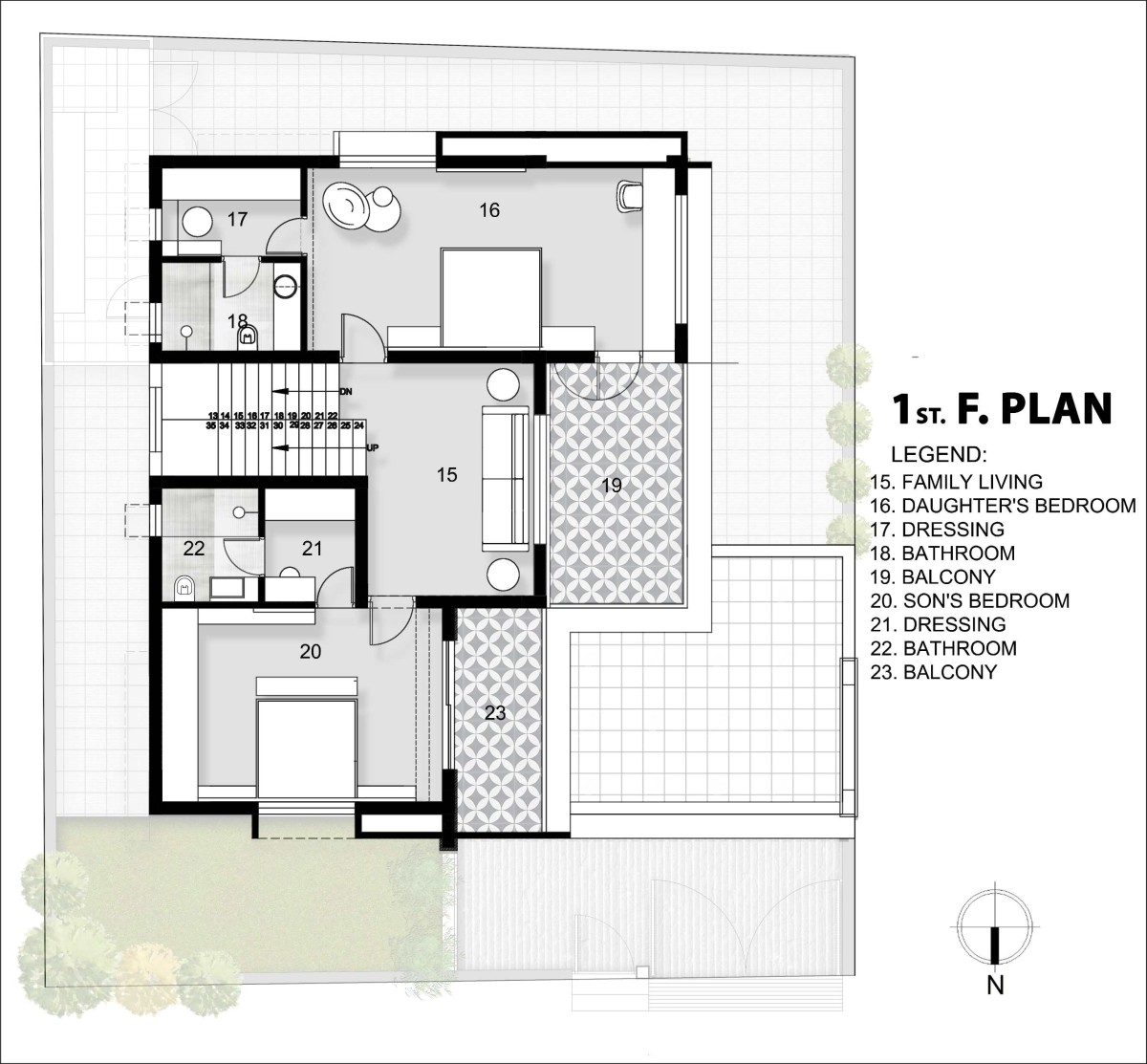 First Floor Plan of Nandalaya Residence by Mandala Design Consortia