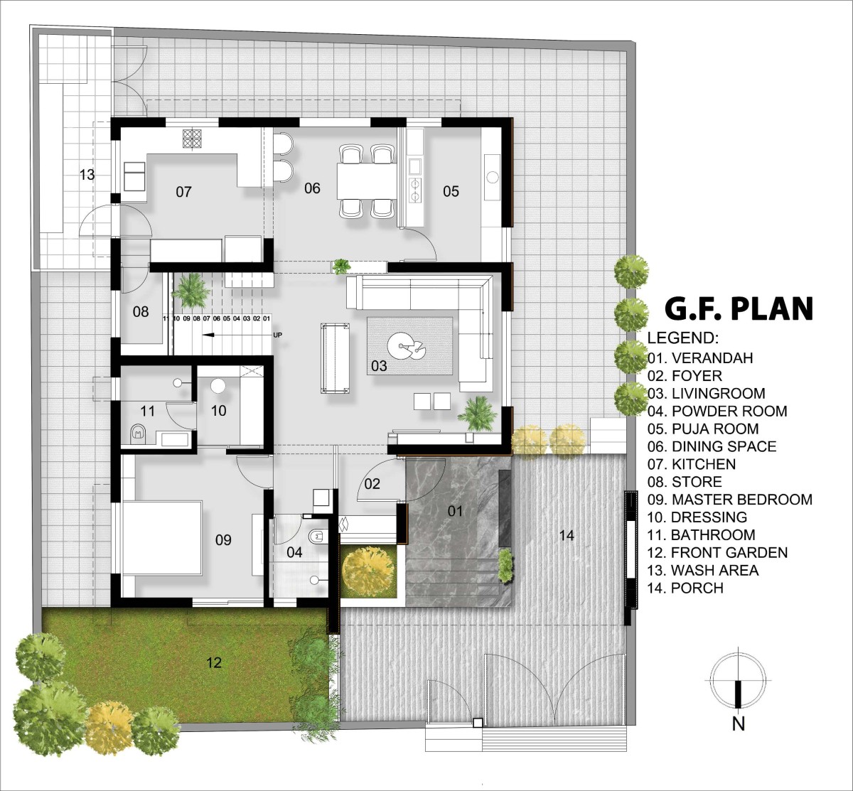 Ground Floor Plan of Nandalaya Residence by Mandala Design Consortia