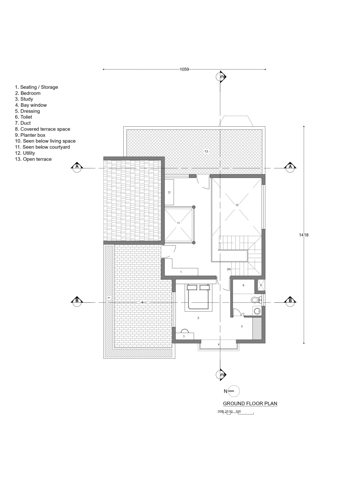 First floor plan of Krishna by Attic Lab