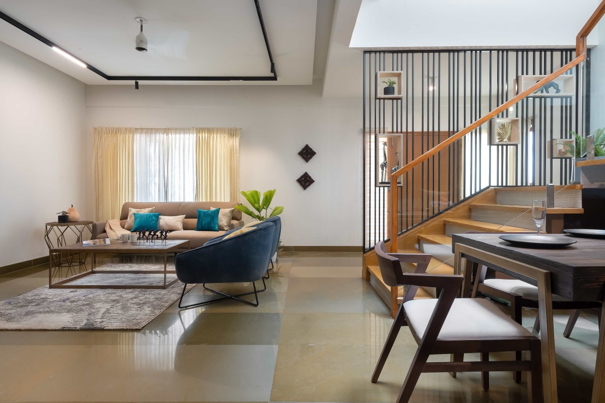 Living of Shreesha Residence By Shilpa Sambargi Architects
