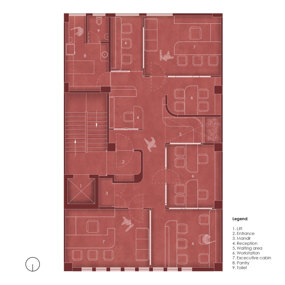 Plan of Office Design by Design Ni Dukaan