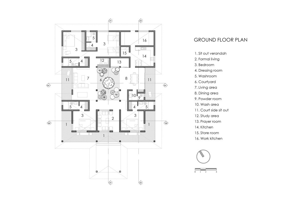 Ground floor plan of Zikr by Barefoot Architects