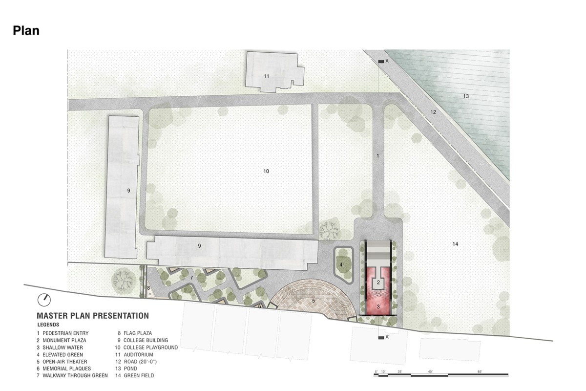Plan of Feni College Boddhobhumi Sritisthombho Complex by Vector Plinth