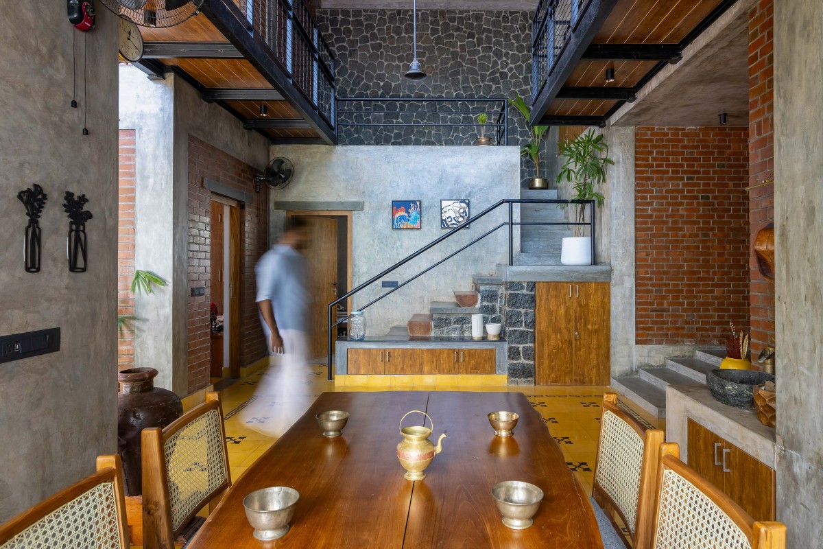 Dining of Brick Veedu by Onebulb Architecture