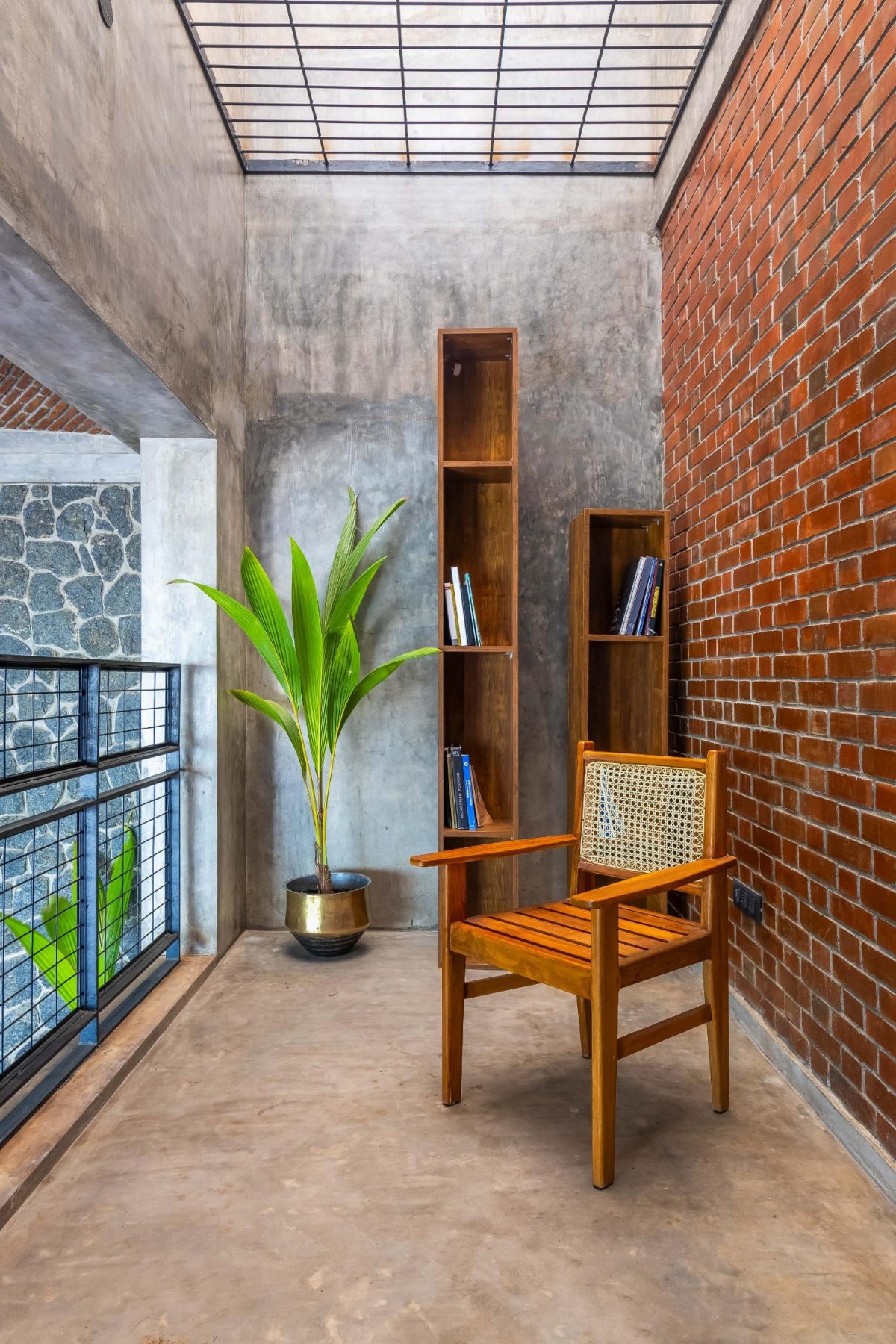 Reading space of Brick Veedu by Onebulb Architecture