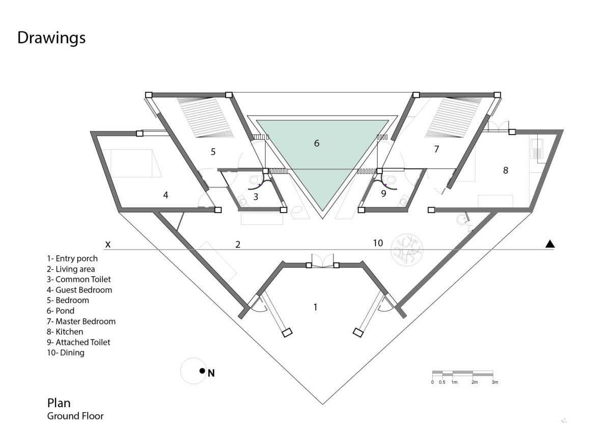 Floor plan of Chirath Residence by Wallmakers