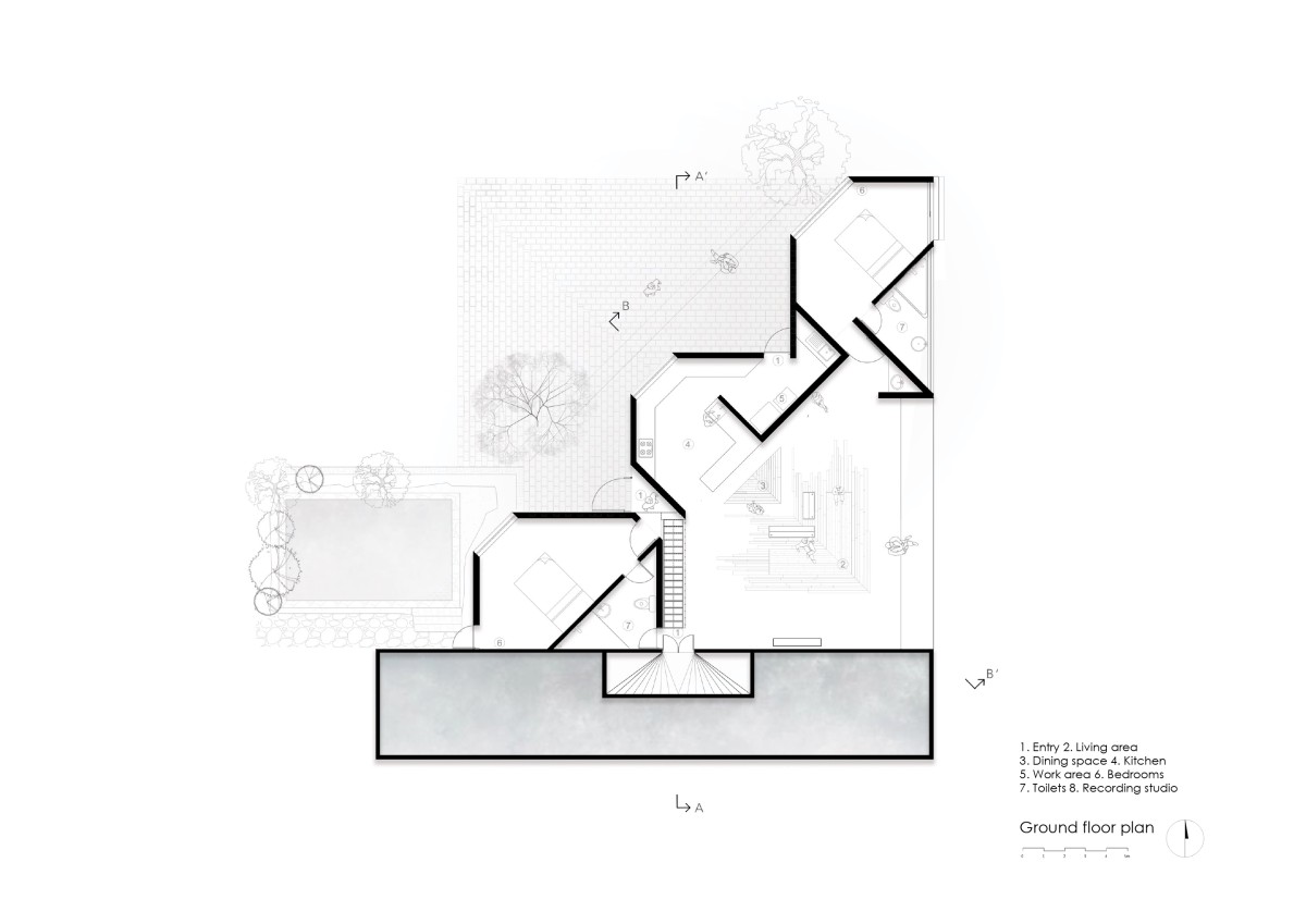 Ground Floor Plan of Nisarga Art Hub by Wallmakers