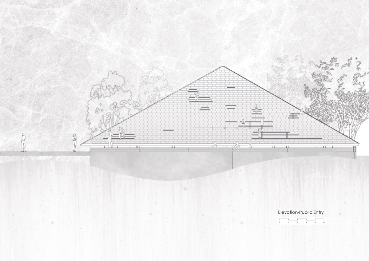 Elevation of Nisarga Art Hub by Wallmakers
