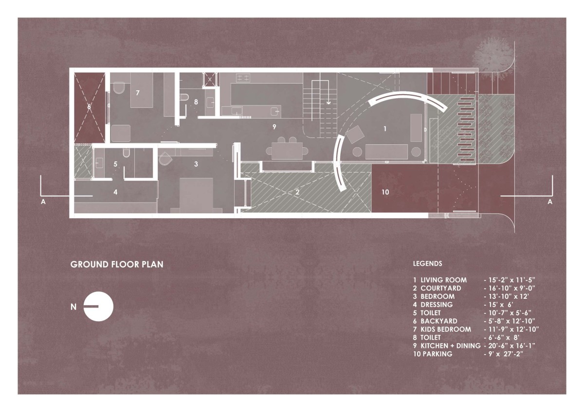 Ground Floor Plan of Perennial House by Sifti Design Studio