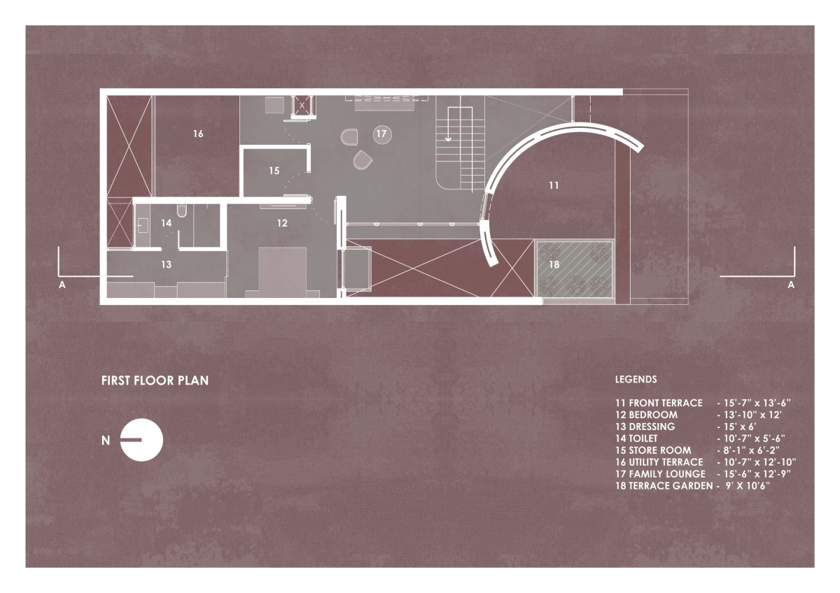 First Floor Plan of Perennial House by Sifti Design Studio
