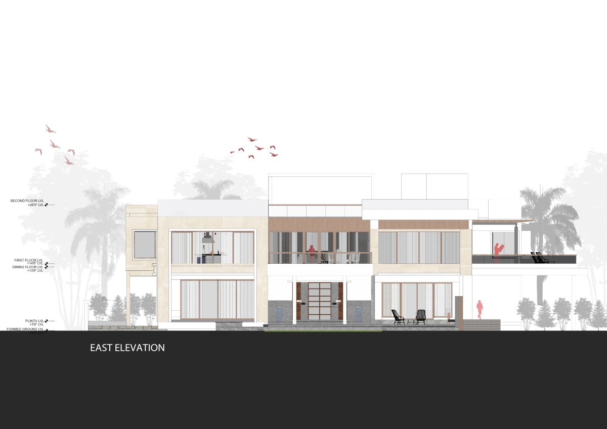 East Elevation of The Tropical Beach House by Inventarchitects