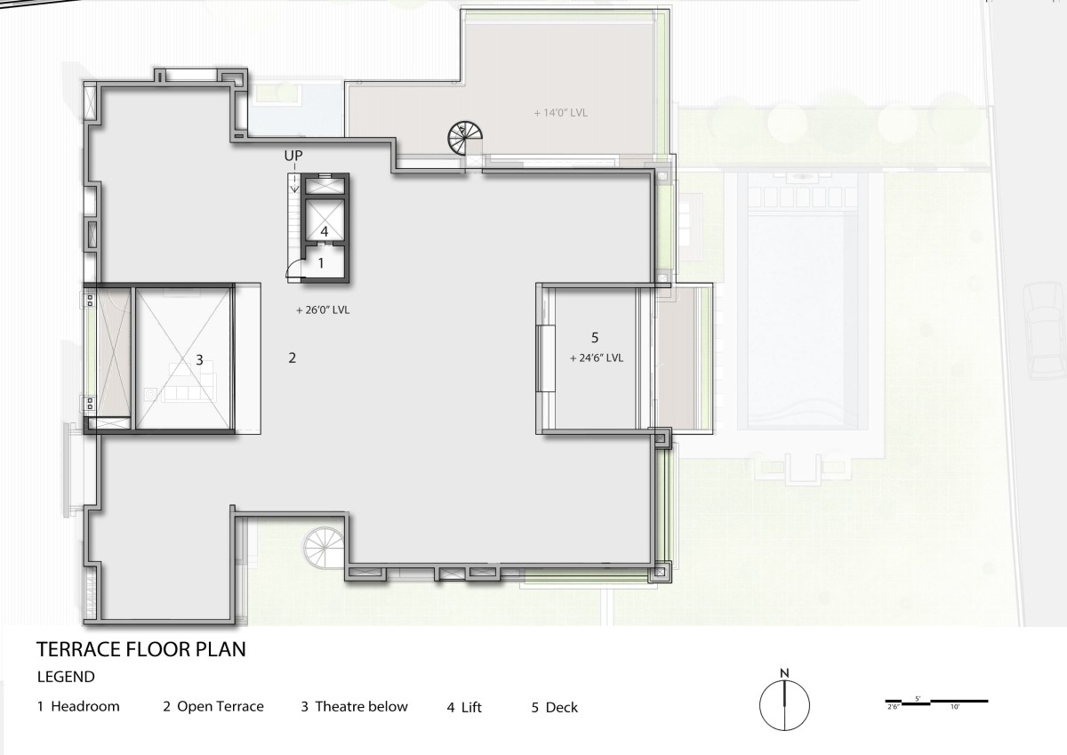 Terrace Floor Plan of The Tropical Beach House by Inventarchitects