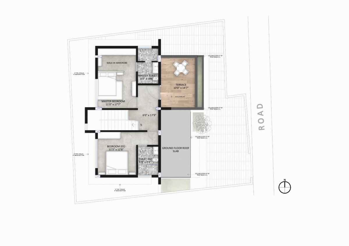 First Floor Plan of Sukoon by the Subtle Studio