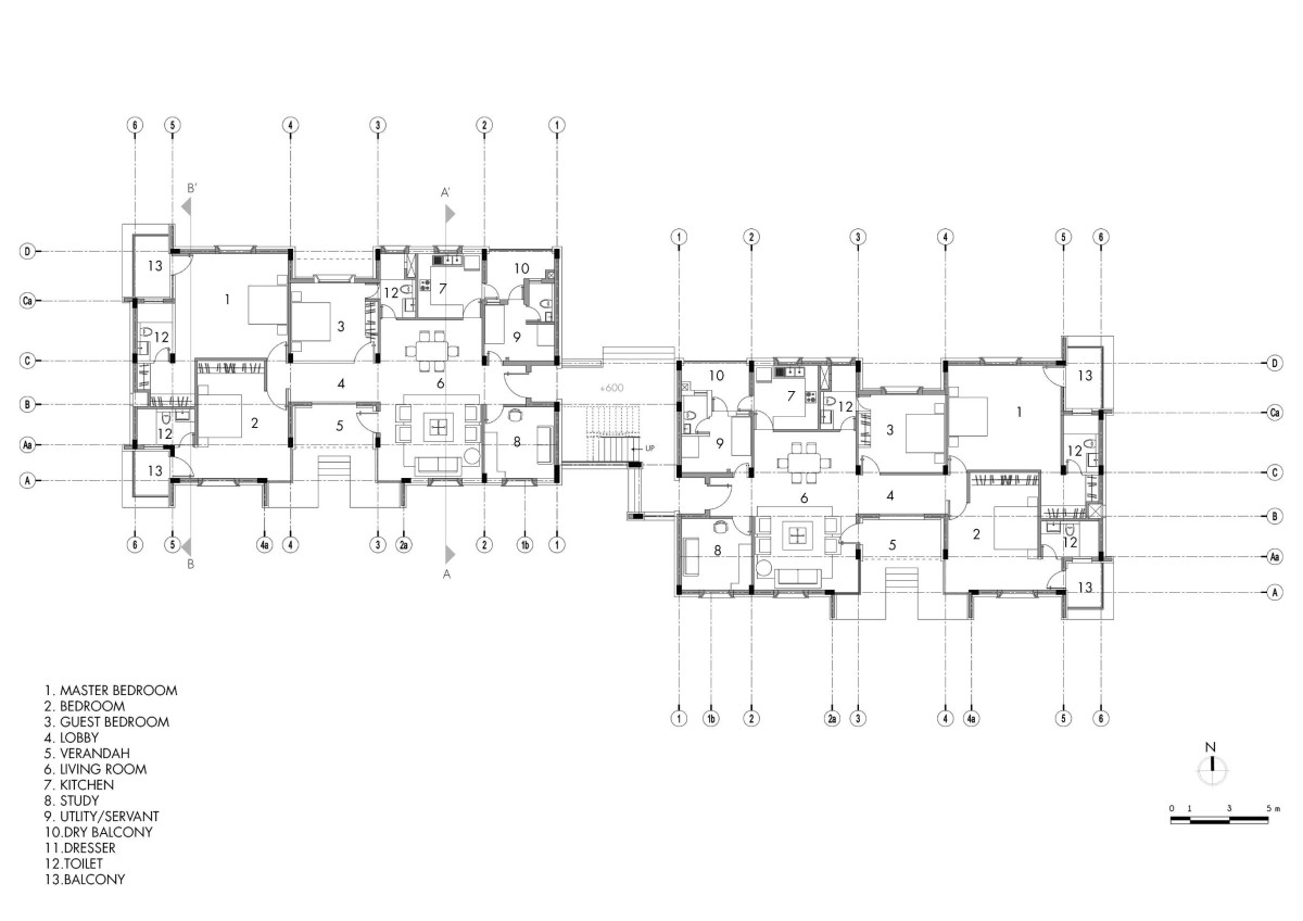 Block plan of Teacher's Residences at The Doon School by Anagram Architects