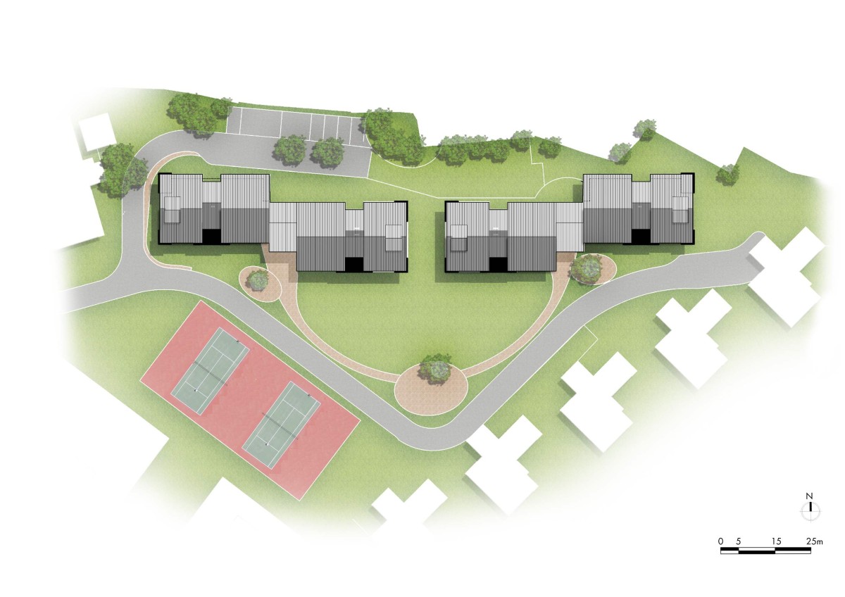 Site plan 1 of Teacher's Residences at The Doon School by Anagram Architects