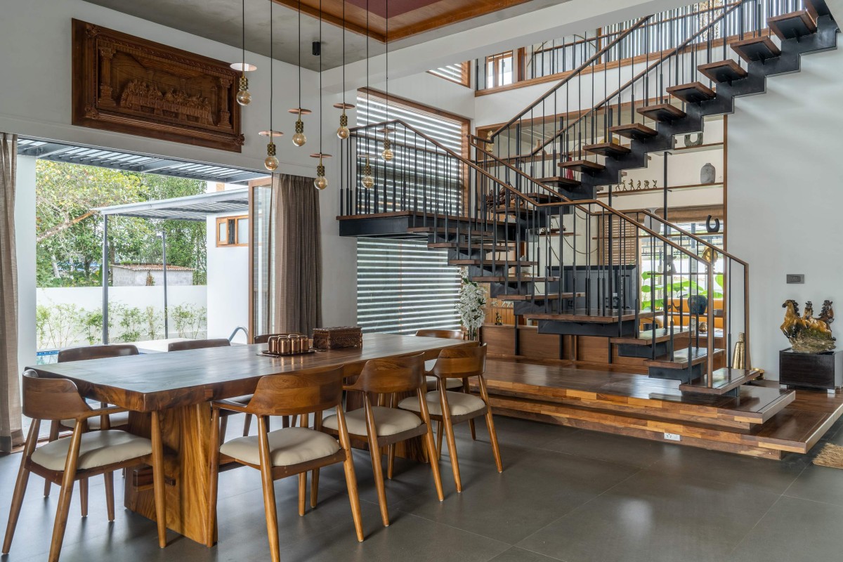 Dining and Staircase of Bethel by Greenline Architects