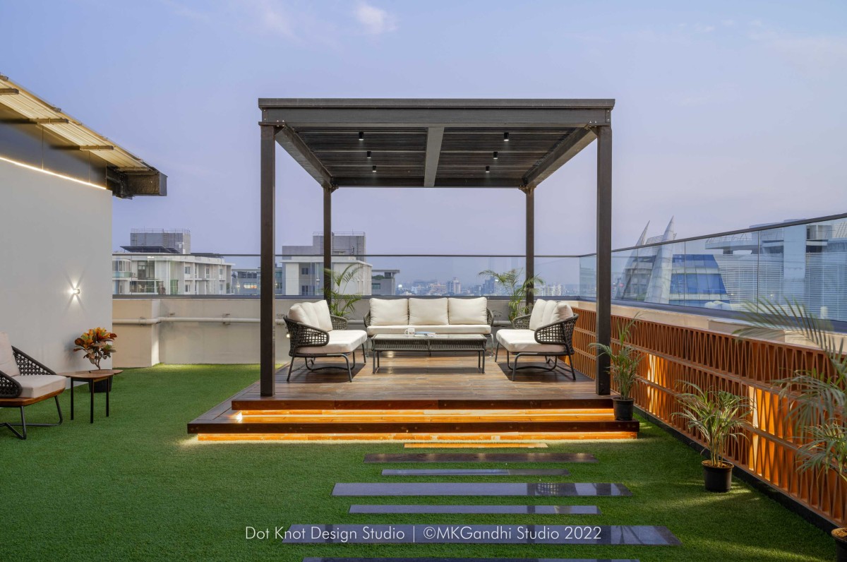 Terrace view of Chic Corporate Office by Dotkot Design Studio