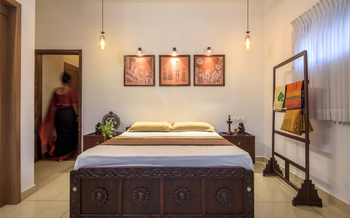 Bedroom 2 of Sarada Vihar by 7th Hue Architecture Studio