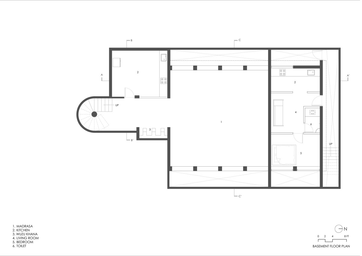 Basement floor plan of Masjid E Zubaida by Neogenesis+Studi0261
