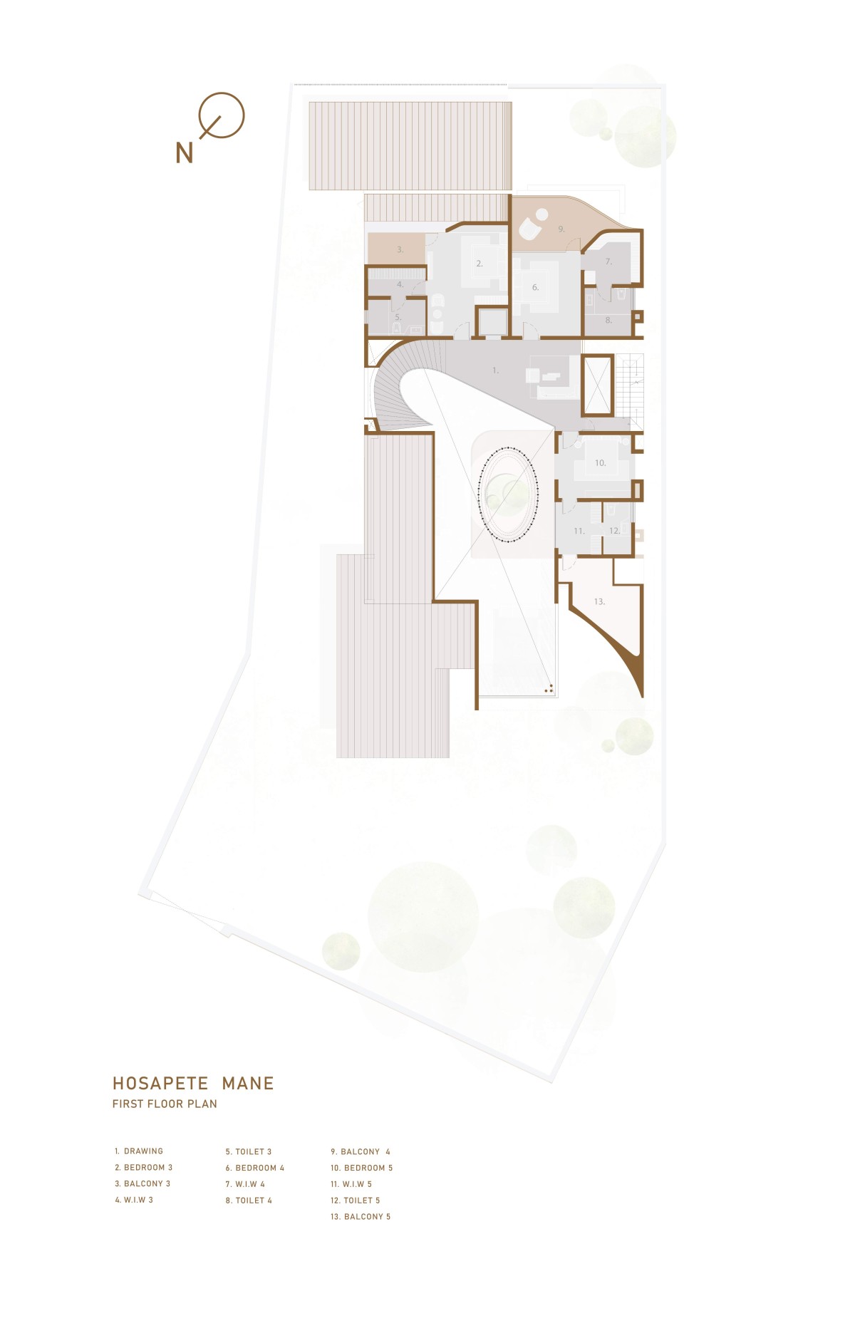 First floor plan of Hosapete Mane by Cadence Architects