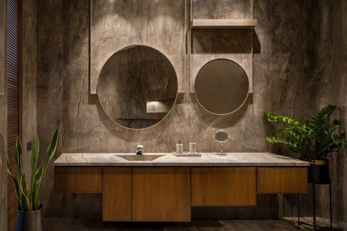Washroom of Hosapete Mane by Cadence Architects