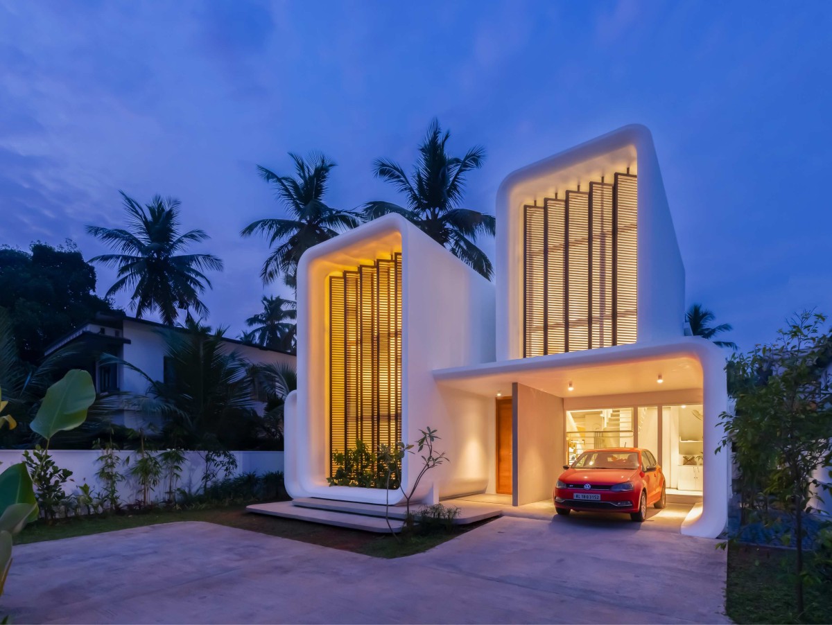 Dusk light exterior view of House Of Ayoob by 3dor Concepts