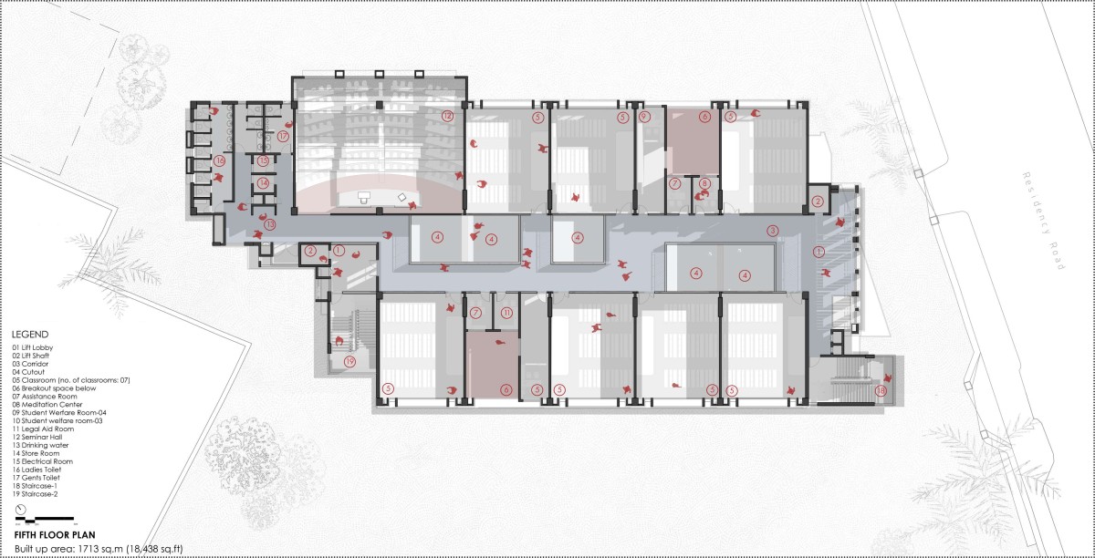 Fifth floor plan of St. Joseph’s College of Law by Betweenspaces