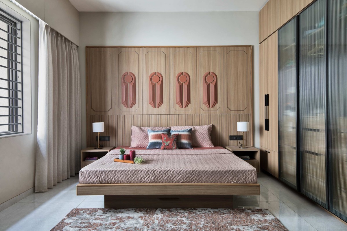 Bedroom of A Modern Residence with a Natural Touch by V Shah Design Studio