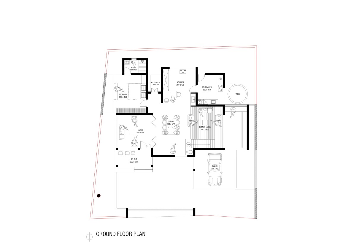 Ground floor plan of Shivam by Yuuga Designs