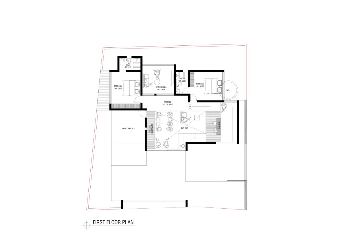 First floor plan of Shivam by Yuuga Designs