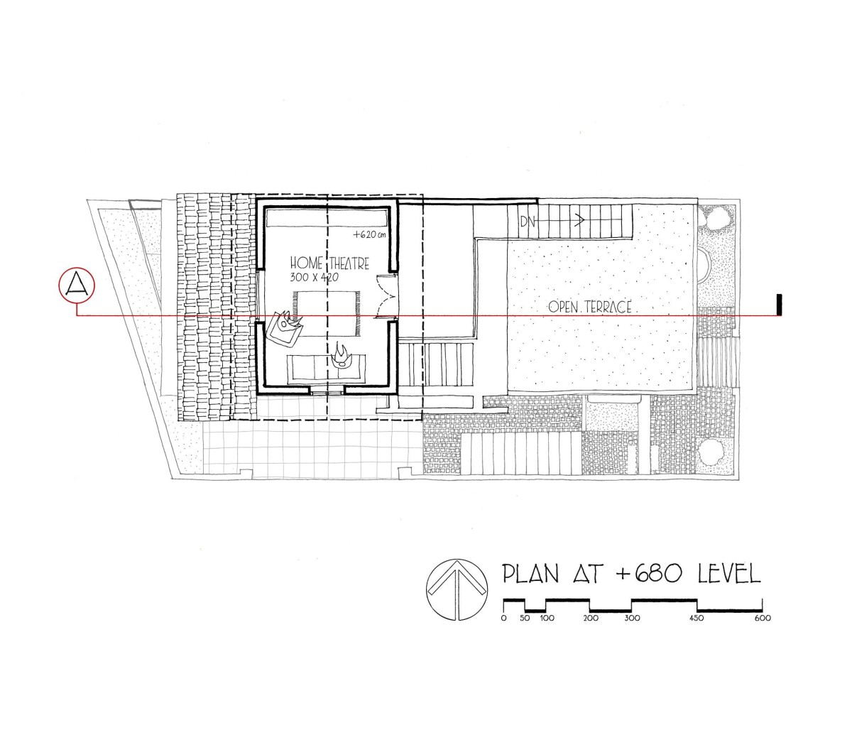 Second floor plan of Idam- A house that calls back by Ishtika Design Studio